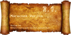Marecsek Verita névjegykártya